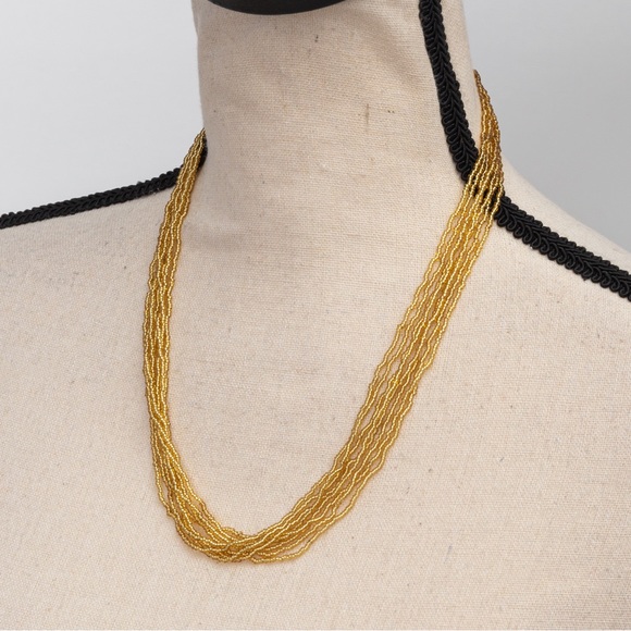 14K Di Murano multistrand gold beaded necklace Murano glass Made in Italy - Picture 5 of 16